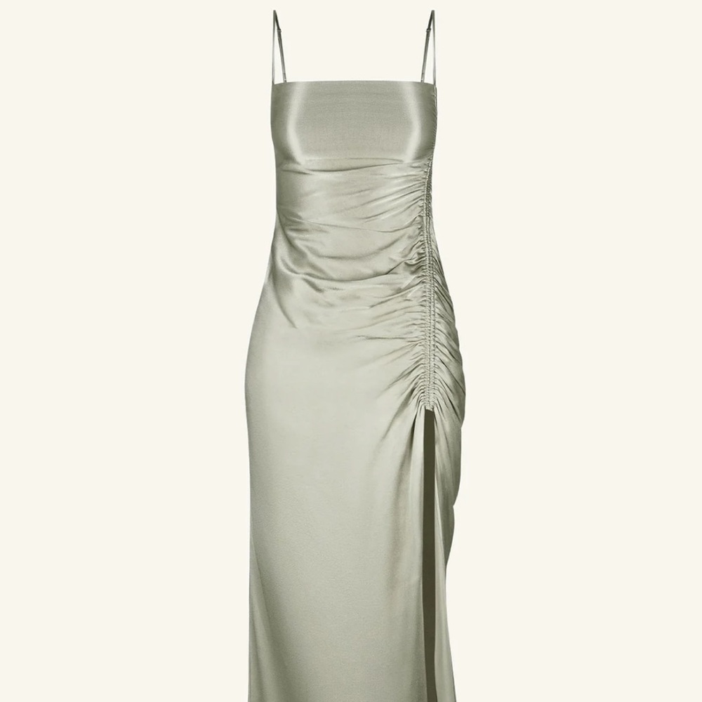 La Lune Ruched Maxi Dress - Sage
